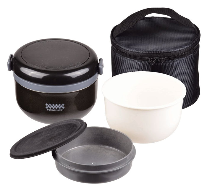 Pearl Metal Japan Kinzoku Thermal Insulated Lunch Box 420Ml Tea Bowl 2 Cup Donburi Bag Hb-262