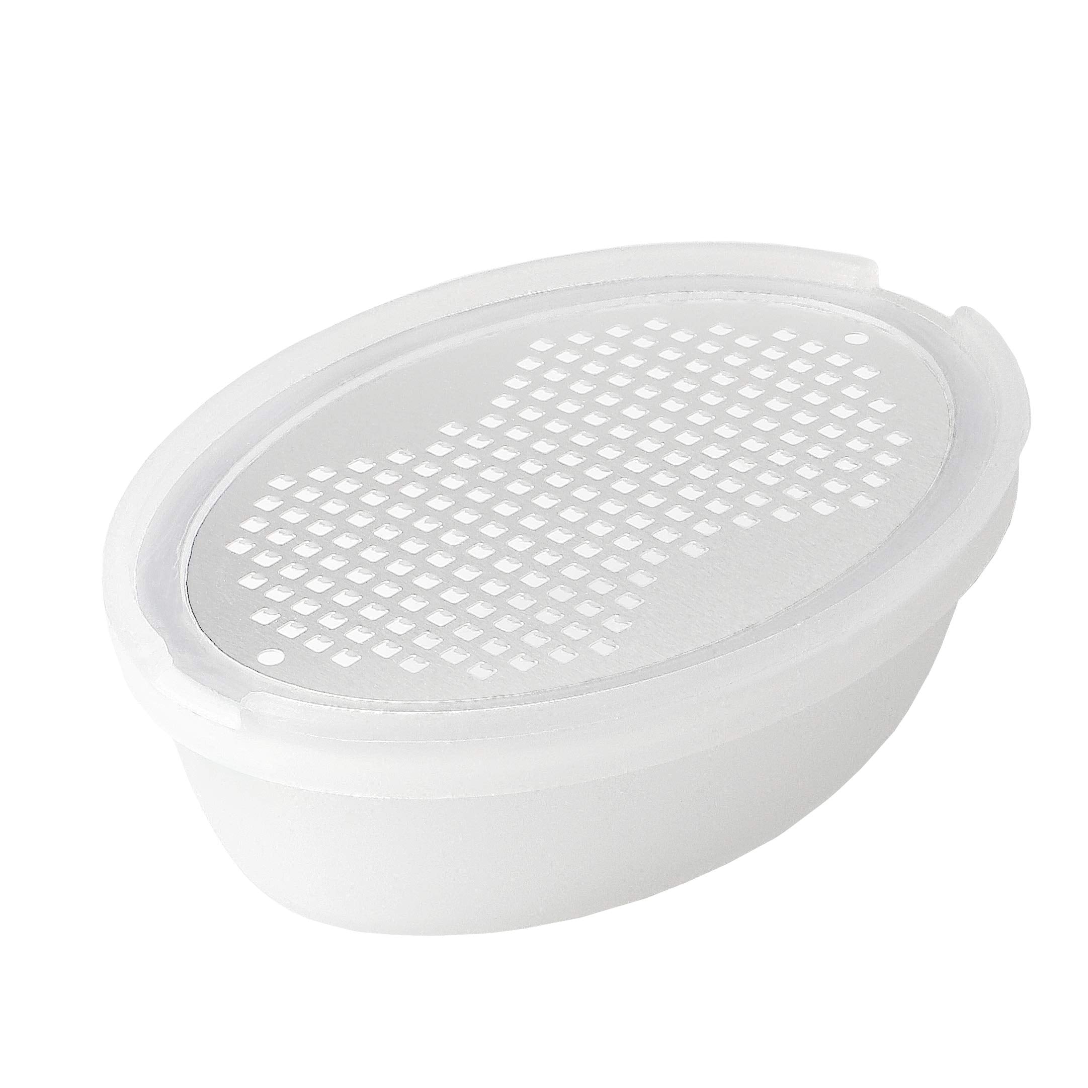 Pearl Metal Japan Grater White 9.5X6X3Cm Gagecon Cc-1204 W/ Ginger Garlic Grating Container