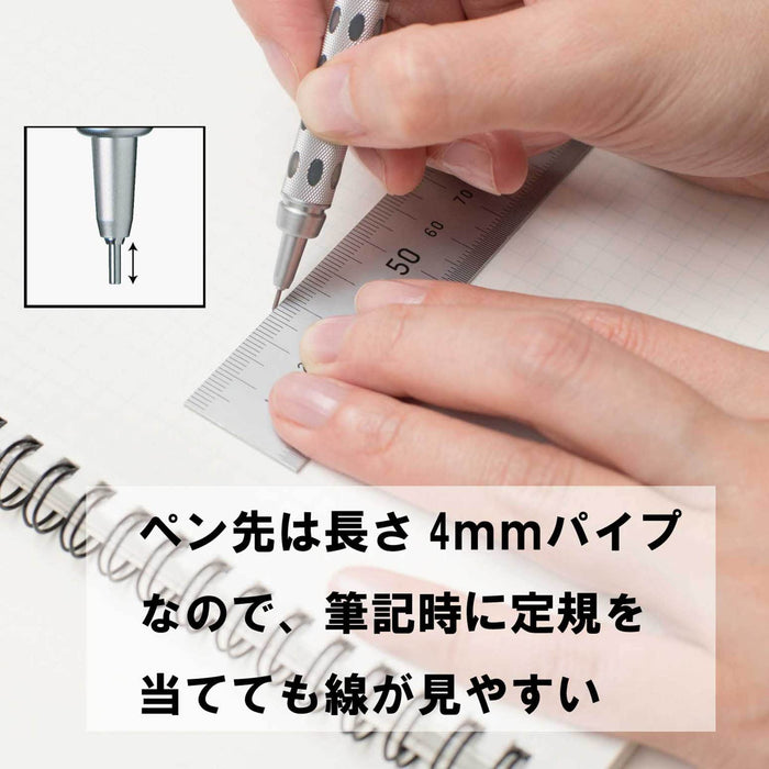 Pentel Graph Gear 1000 0.5Mm Mechanical Pencil - Silver - Made In Japan