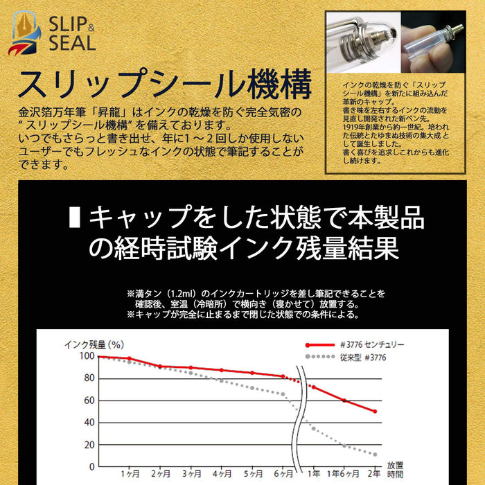 Platinum Fountain Pen Japan Century Kanazawa Foil Shoryu Medium Point Pnb-35000H#57-3