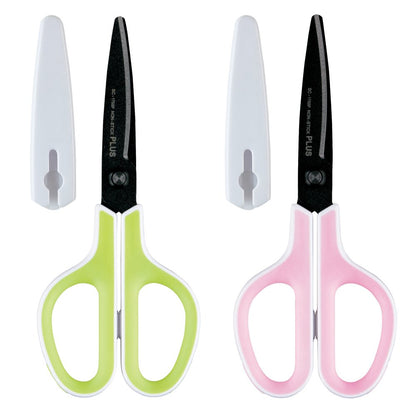 Plus Japan Fluorine Coated Adhesive Tape Glue Non-Stick Green & Pink Scissors Set 34545+34547