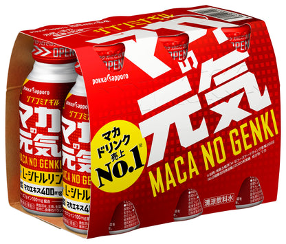 Maca Energy Japan Pokka Sapporo Genki Drink 100Ml 6 Bottles