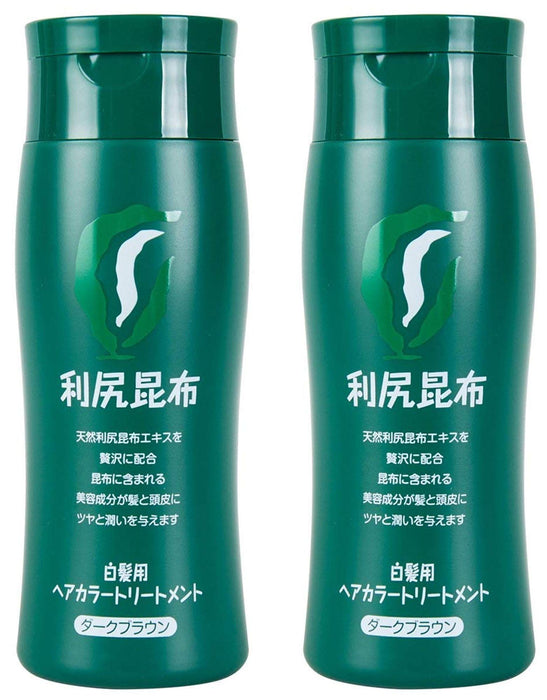 Pure Rishiri Kelp Hair Color Treatment Gray Hair Dye Dark Brown Japan 200Gx2 4582142694027