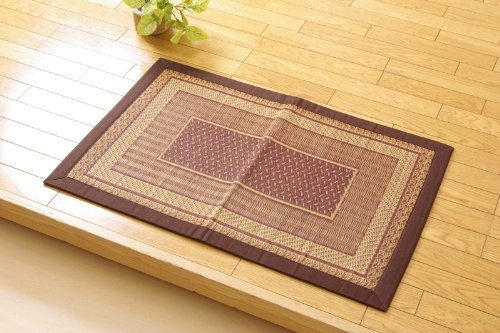 Ikehiko Corporation Japan Domestic Rush Entrance Mat 60X120Cm Ranks Wine