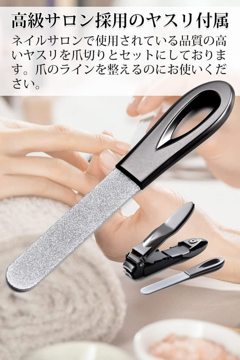 Ratox Luxury Nail Clippers - No Fly-Off Easy Cut Metal Unisex Stylish Nail File (Gray) - Made In Japan