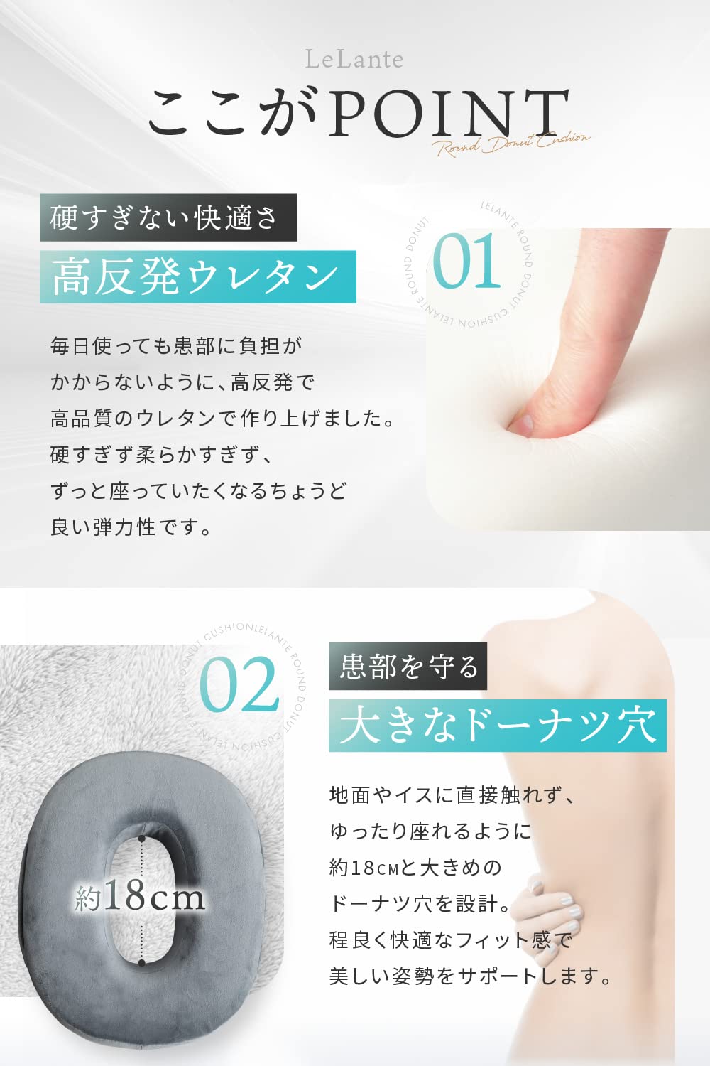 Lelante Conical Cushion Donut Cushion Postpartum Hemorrhoids High Resilience Navy - Recommended By Active Midwives (Japan)