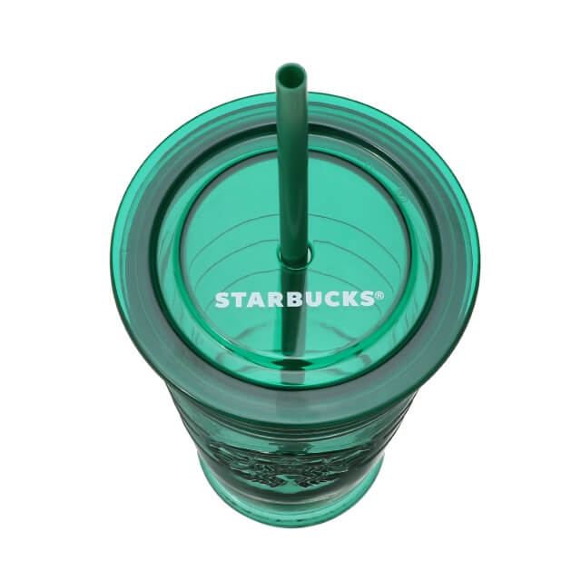 Recycled glass cold cup tumbler green 473ml - Japanese Starbucks