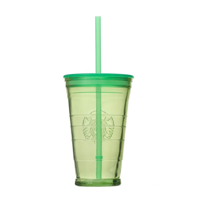 再生玻璃冷杯不倒翁檸檬綠 473ml - 日本星巴克