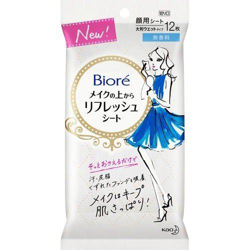 Biore Makeup Refresh Cleansing Wipes Fragrance-free 12 Sheets - Makeup Remover Wipes From Japan
