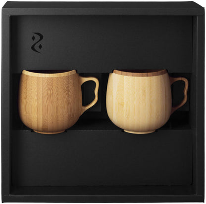 Riveret Cafe Au Lait Mug Cup 350Ml Pair Set Japan Dishwasher Safe White/Brown Rv-205Wb