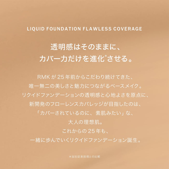 Rmk Liquid Foundation Flawless Coverage 100 30ml - High Coverage with Serum Ingredients