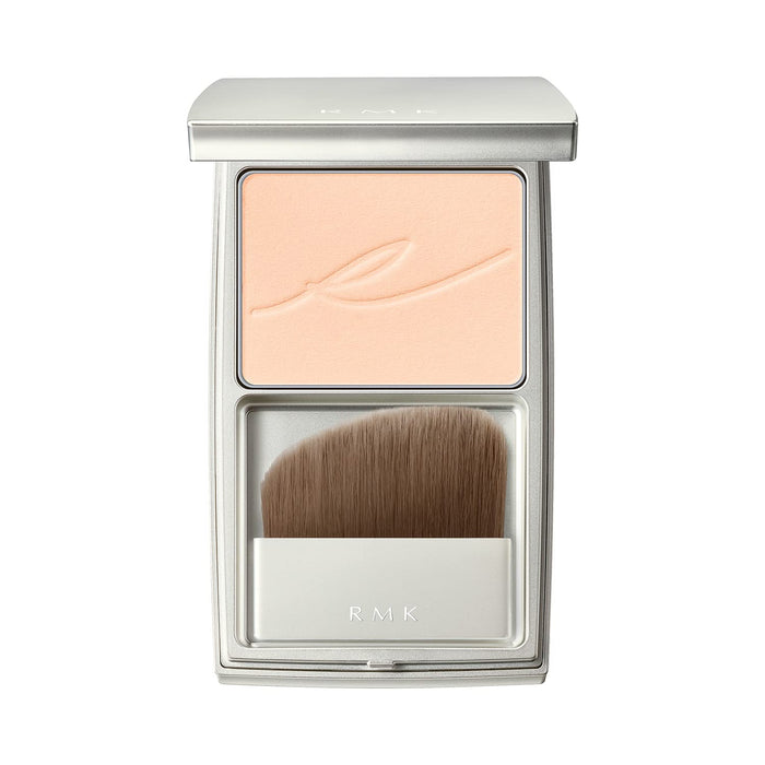 RMK Silk Fit Face Powder 01 Colorless Pressed Finish Sebum Absorption with Case and Brush