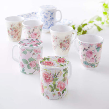 Royal Arden Melamine Kitchen Mug W/ Lid 350Ml Strawberry Pattern Japan