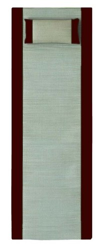 Ikehiko Corporation Rush Mat Brown 60X180Cm With Parco Pillow 40X20Cm - Made In Japan
