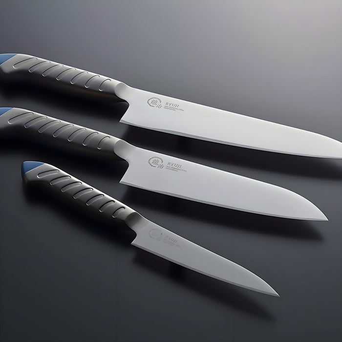Ryuji Molybdenum Steel Gyuto Knife 24cm - Black