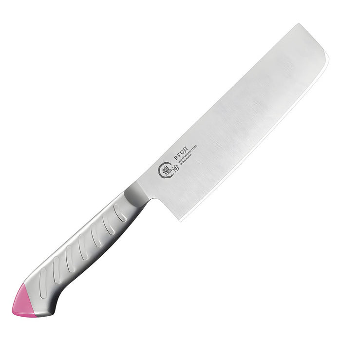 Ryuji Molybdenum Steel Nakiri Knife Pink
