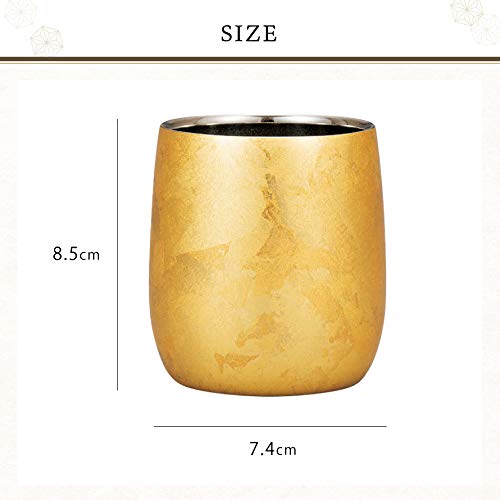 Mitani Sake Cup Shochu Cup Rock Cup Luxury Sakeware From Japan Yamanaka-Nuri Gold Coaster Incl. Traditional Craft Gift Boxed