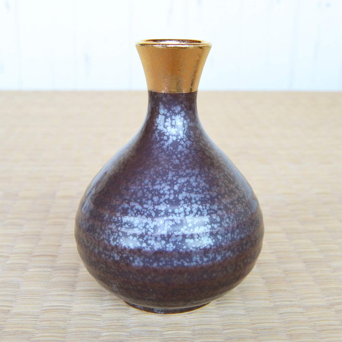 Arita Ware Sake Set Japan: 1 Tokkuri Bottle 2 Ochoko Cups Crystal Gold Ceramic