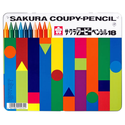 Sakura Crepas Japan Coupy Pencil 18 Colors In Can Case Fy18