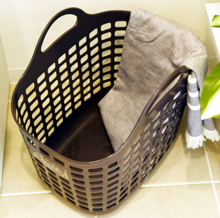 Sanko Plastic Laundry Basket No.1 Brown Made In Japan - Beet Basket