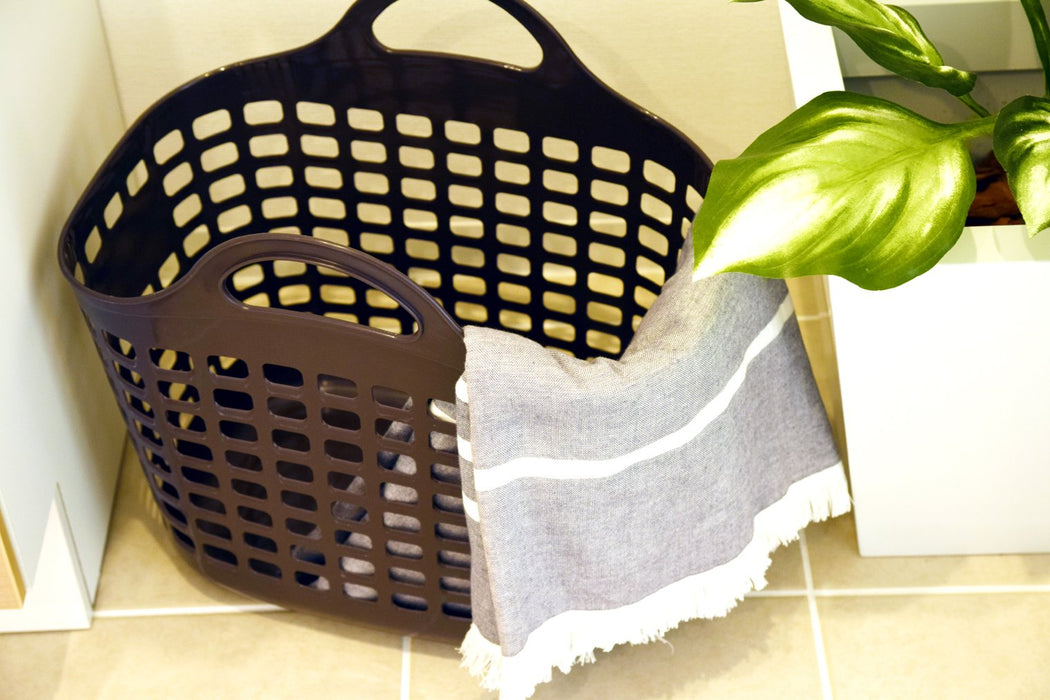 Sanko Plastic Laundry Basket No.1 Brown Made In Japan - Beet Basket