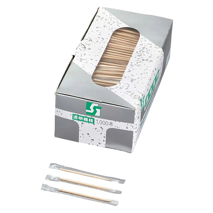 Sato Trading Wood Youji Toothpicks 1000 Count Clear Wrappings Japan