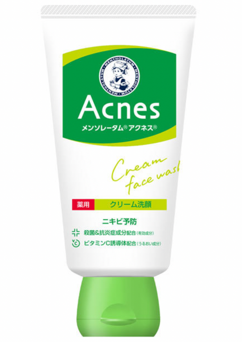 Rohto Mentholatum Acnes Medicated Cream Face Wash 130g - Japanese Foaming Cleanser