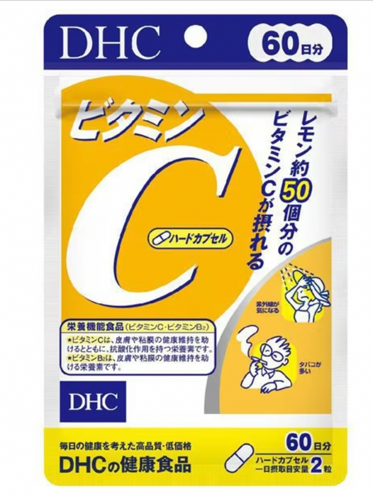 Suplemento de vitamina C DHC - Cápsulas duras (suministro para 60 días) - Vitaminas japonesas