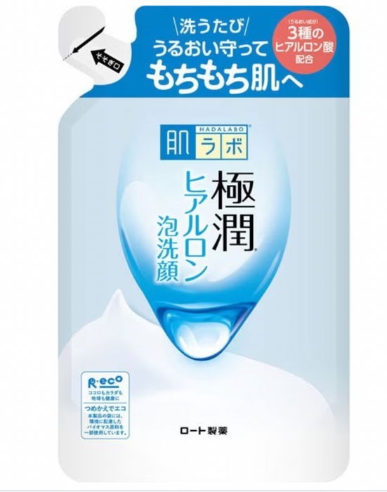HadaLabo Gokujyun Hyaluron Cleansing Foam - 补充装 (140ml) - 日本护肤品