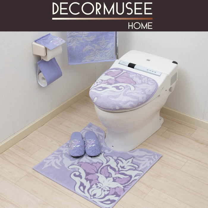 Senko Japan Samira Toilet Lid Cover Lavender Damask Antibacterial Deodorant 32052
