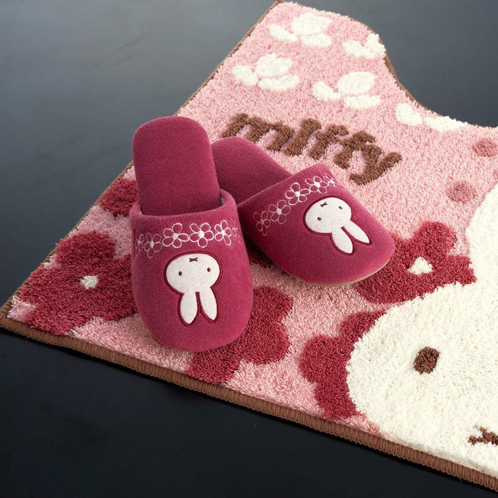 Senko Miffy Pink Floral Slippers Japan 24Cm 61273