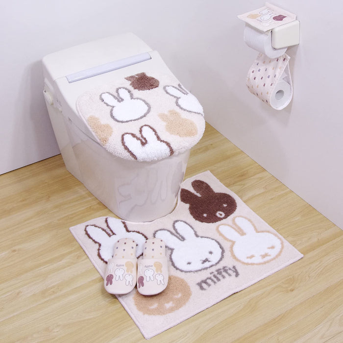 Senko Miffy Toilet Lid Cover W/ Suction Sheet Japan Beige 65340