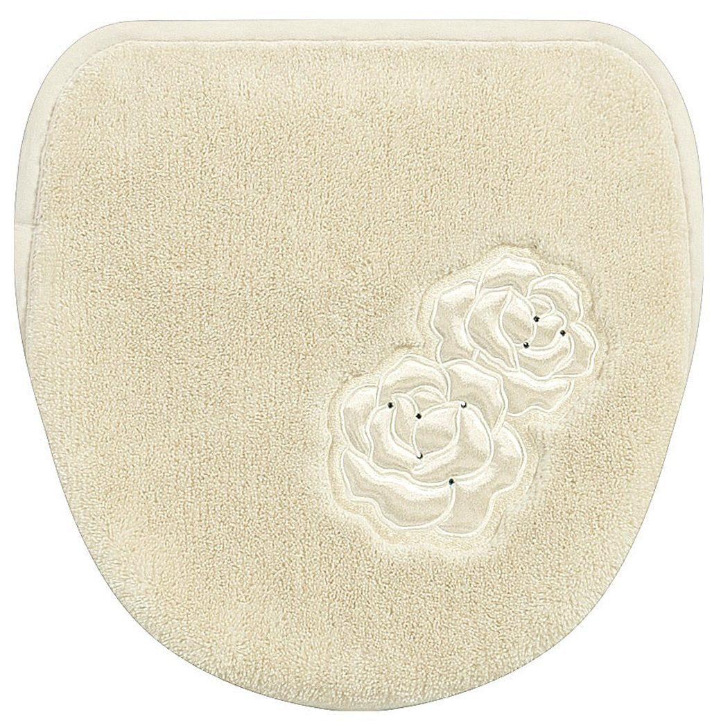 Senko Nynas Gran Rosa Toilet Lid Cover Beige Japan Adsorption Sheet Rhinestones 14423