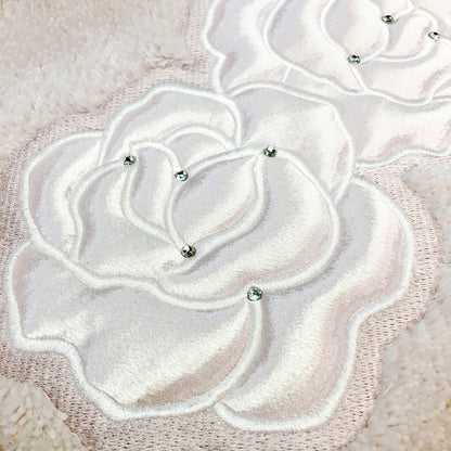 Senko Nynas Gran Rosa Toilet Lid Cover Beige Japan Adsorption Sheet Rhinestones 14423