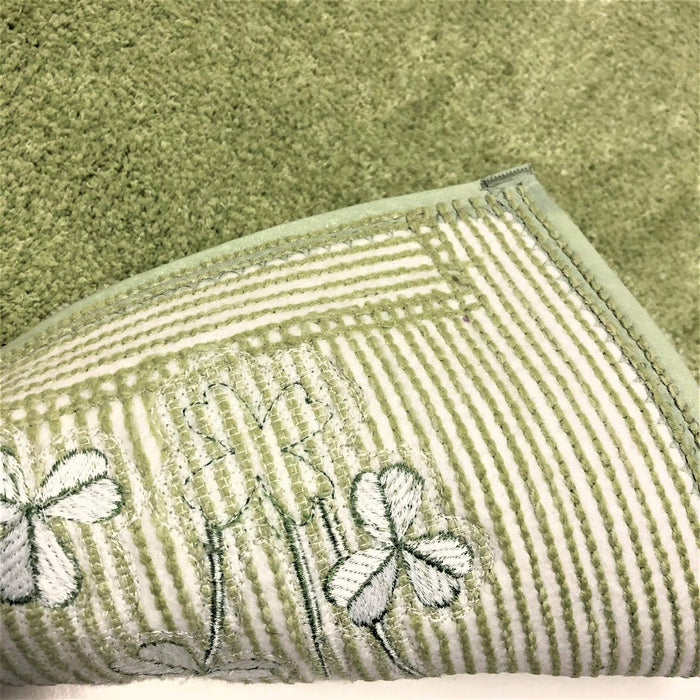 Senko Japan Rabbit Long Toilet Mat 75X60Cm Green Good Luck Embroidery 13719