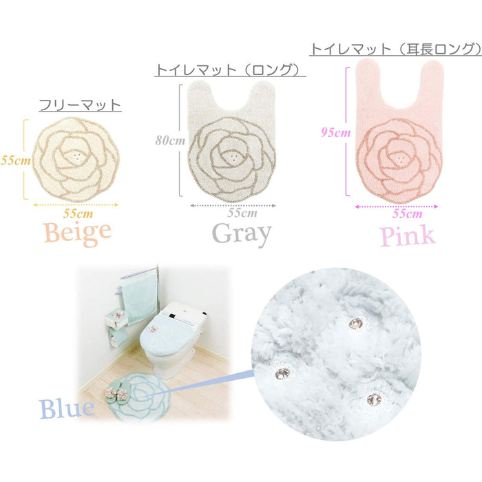 Senko Japan Sds Douce Rose Long Ear Toilet Mat Blue Approx. (115 Characters)