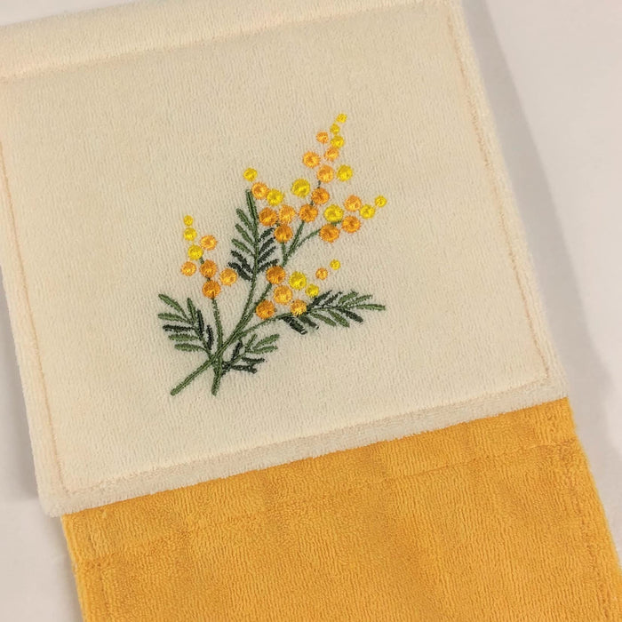 Senko 日本 Sds Mimosa 纸质支架盖 黄色花朵刺绣 63787