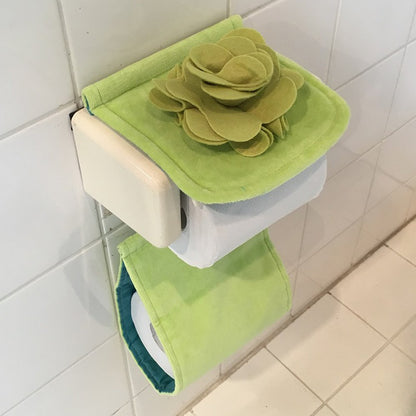 Senko Japan Sds Rose Paper Holder Cover Green 72462 W/ Rose Motif