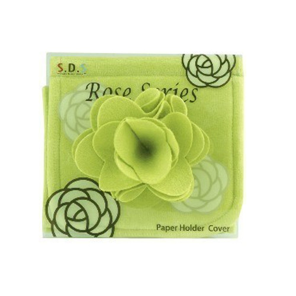 Senko Japan Sds Rose Paper Holder Cover Green 72462 W/ Rose Motif