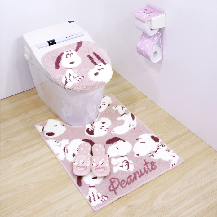 Senko Japan Snoopy Toilet Mat 80X60Cm Fluffy Pink Animal Character 65297