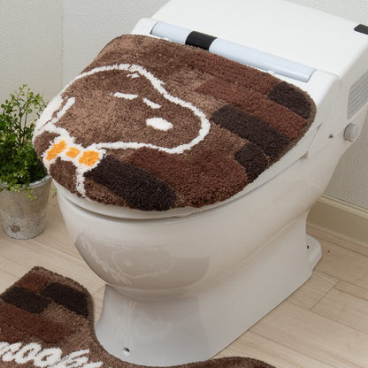 Senko Japan Snoopy Toilet Lid Cover Cleaning Brown Character 65182