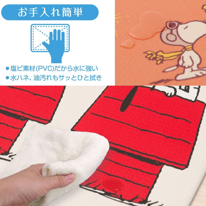 Senko 日本史努比 可擦拭 PVC 馬桶墊 55X60 公分米色框架 61525
