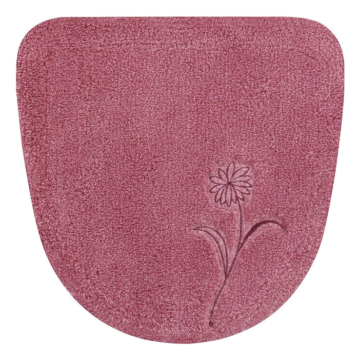 Senko Japan Sway Toilet Lid Cover W/ Pink Flower Embroidery - Modern 19510