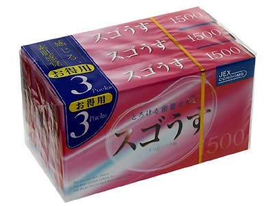 Jex Sugo Usu 1500 Condom Set Of 10 Pack Of 30 (12Pcs X 3 Boxes) Japan