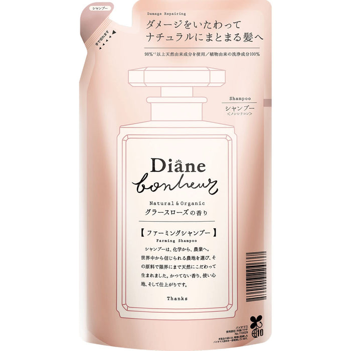 Diane Bonheur Japan Damage Repair Shampoo Refill [Grasse Rose Fragrance] 400Ml
