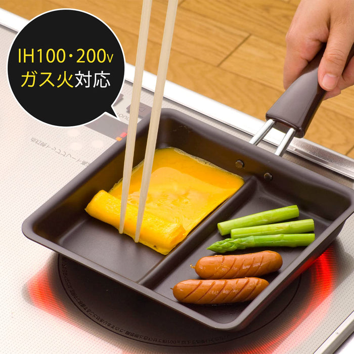 Shimomura Kihan 31370 Frying Pan Divider Double Grill Iron Gas Fire Ih Compatible Japan Egg Grill Stir Fry