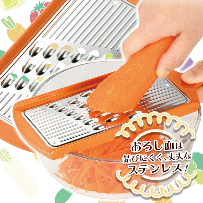 Shimomura Kougyou Japan Fvs-615 Dishwasher Safe Shredded Shiri Shiri Orange 268X90X14Mm Made In Niigata Tsubame Sanjo