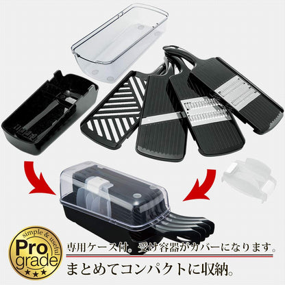 Shimomura Kougyou Japan Professional Grade Vegetable Cooker Set - Sliced/Shredded/Grated Pgs-05 Niigata Tsubame Sanjo