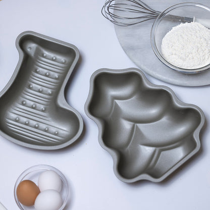 Shimotori Black Figure Steel Sock-Shaped Cake Pan