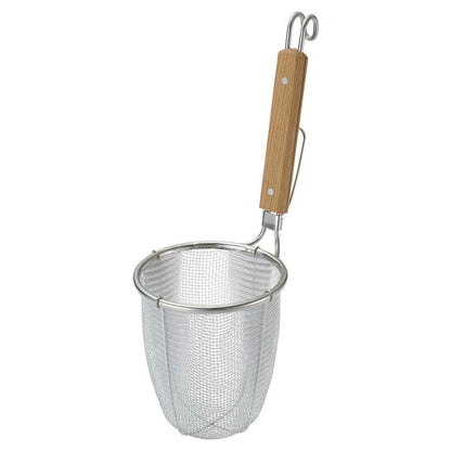 Shinetsu Works Japan Stainless Steel Ramen Tebo Heavy-Duty Deep Noodle Strainer 10 Mesh Fine Noodles